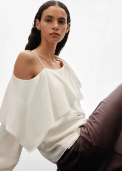 & Other Stories Blouses & Shirts | Asymmetric Silk Top White