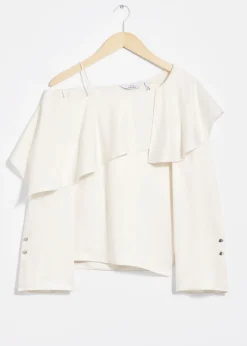 & Other Stories Blouses & Shirts | Asymmetric Silk Top White