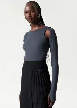 & Other Stories Skirts | Belted Pleated Maxi Skirt Black