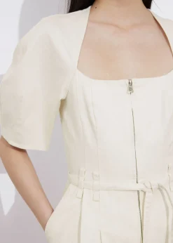 & Other Stories Jumpsuits | Belted Zip-Front Jumpsuit White