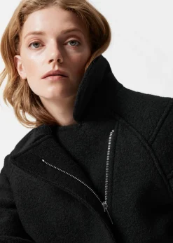 & Other Stories Outerwear | Biker Wool Jacket Black