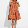 & Other Stories Dresses | Bow-Detailed Mini Dress Orange Print