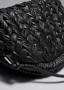 & Other Stories Shoulder Bags | Braided Leather Clutch Bag Black