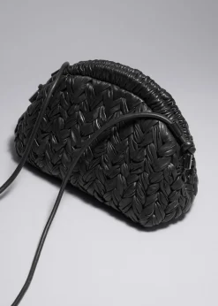 & Other Stories Shoulder Bags | Braided Leather Clutch Bag Black