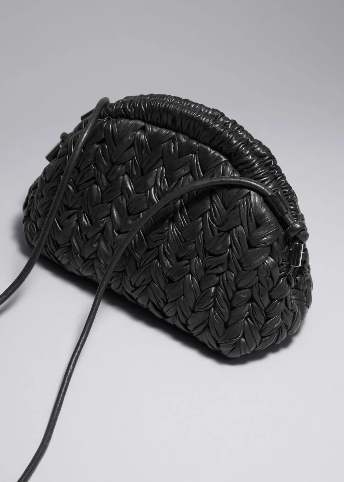& Other Stories Shoulder Bags | Braided Leather Clutch Bag Black