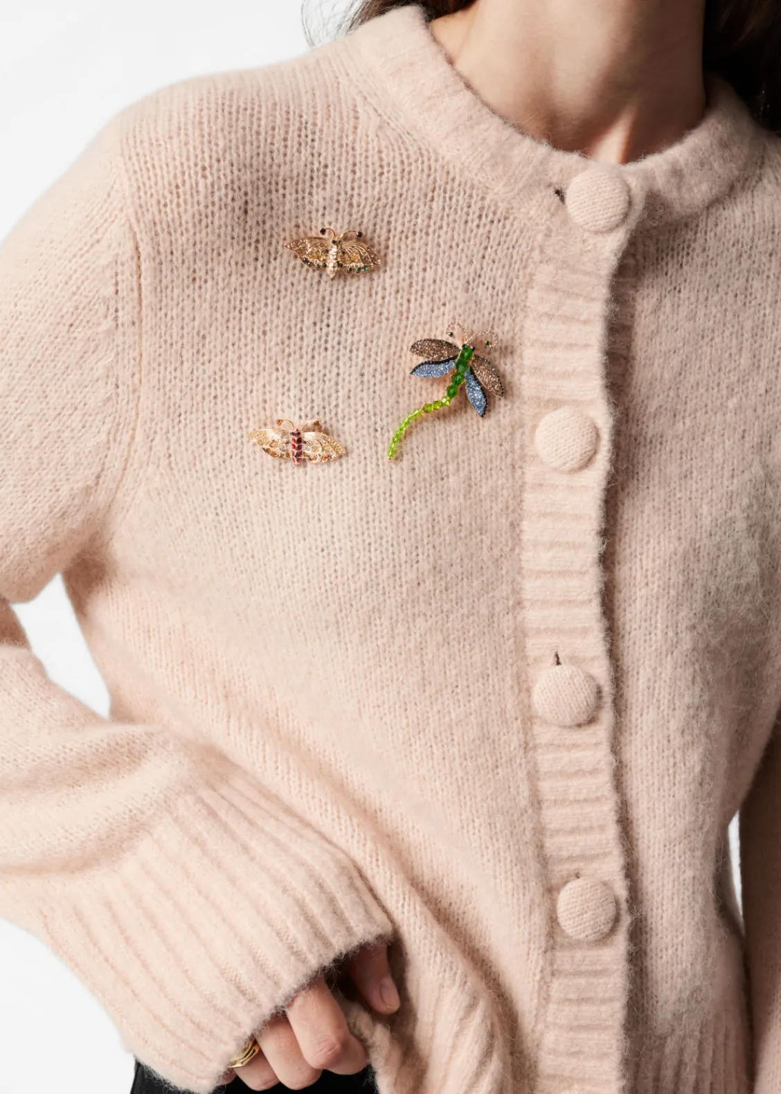 & Other Stories Sweaters & Knits | Brooch-Detailed Cardigan Beige