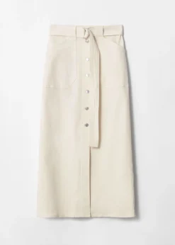 & Other Stories Skirts | Buttoned Denim Midi Skirt Cream