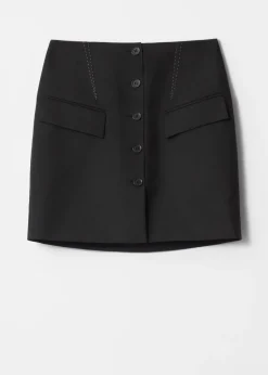 & Other Stories Sets & Suits | Skirts | Buttoned Wool-Blend Mini Skirt Black