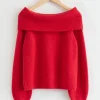 & Other Stories Sweaters & Knits | Chunky Off Shoulder Wool Sweater Red