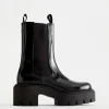 & Other Stories Boots | Chunky Platform Chelsea Leather Boots Black