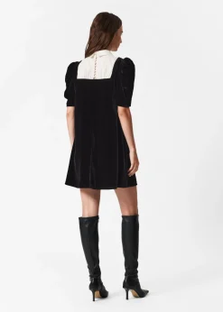 & Other Stories Dresses | Collared Velvet Mini Dress Black