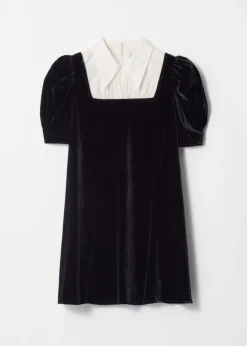 & Other Stories Dresses | Collared Velvet Mini Dress Black