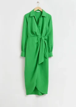 & Other Stories Dresses | Collared Wrap Midi Dress