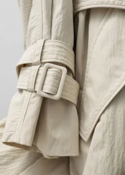 & Other Stories Outerwear | Crinkle-Effect Trench Coat Beige