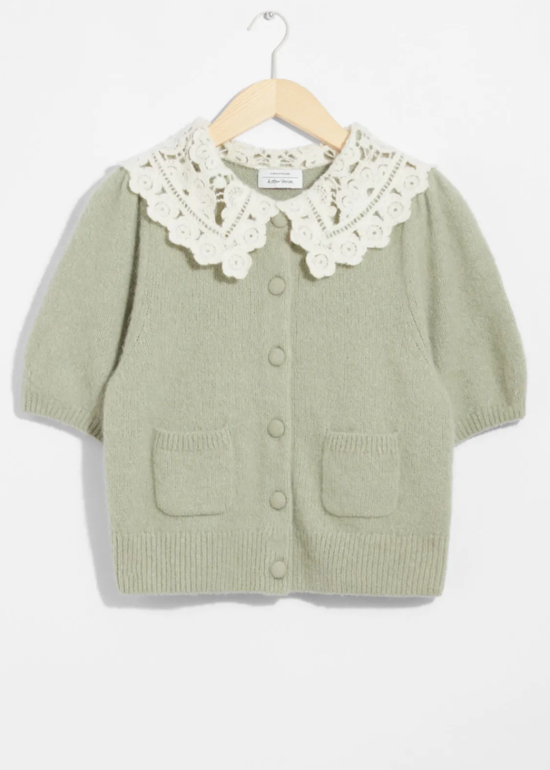 & Other Stories Sweaters & Knits | Crochet-Collar Knit Cardigan Khaki