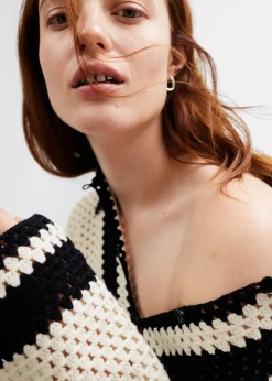 & Other Stories Sweaters & Knits | Crocheted Cardigan Cream/Black