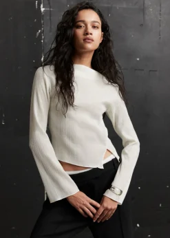 & Other Stories Tops | Cropped Asymmetric Frilled Top
