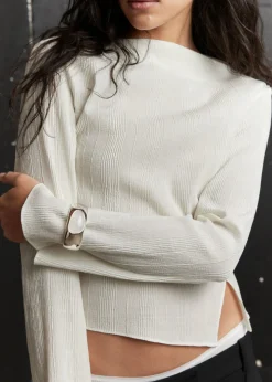 & Other Stories Tops | Cropped Asymmetric Frilled Top