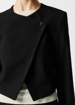 & Other Stories Outerwear | Cropped Collarless Blazer Black