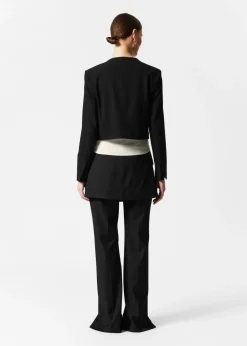 & Other Stories Outerwear | Cropped Collarless Blazer Black