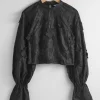 & Other Stories Blouses & Shirts | Cropped Floral-Appliqué Blouse