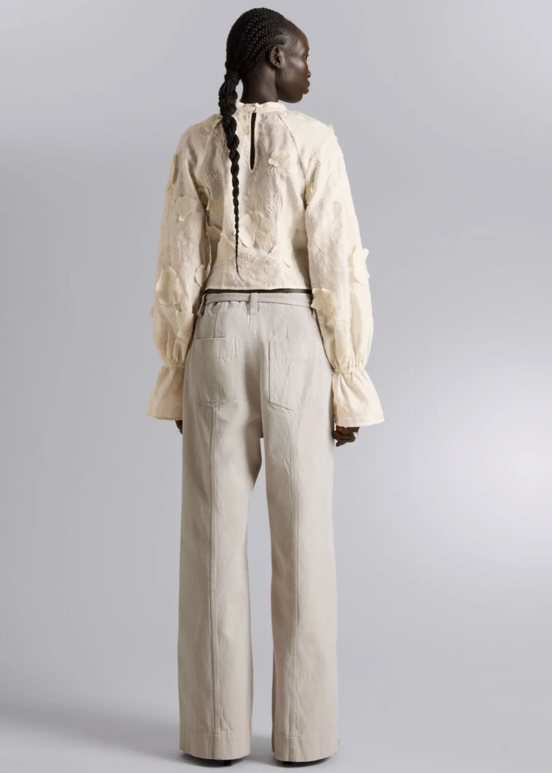 & Other Stories Blouses & Shirts | Cropped Floral-Appliqué Blouse