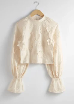 & Other Stories Blouses & Shirts | Cropped Floral-Appliqué Blouse