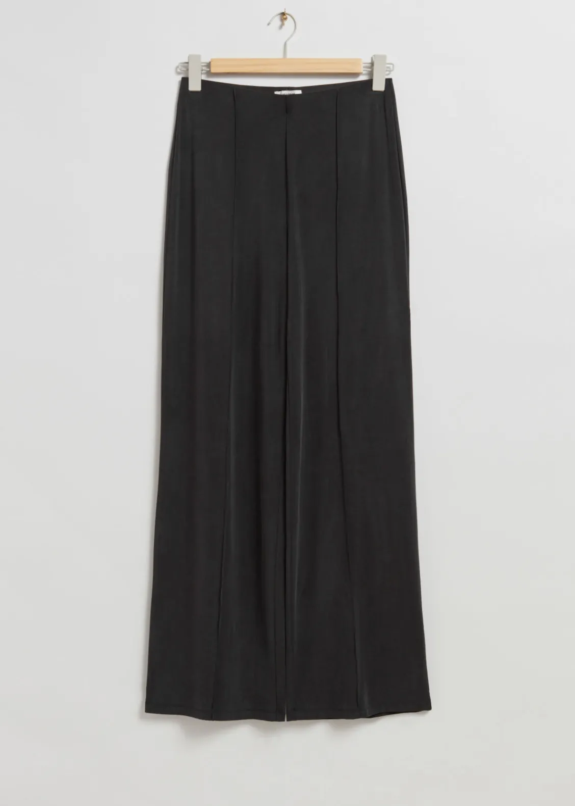 & Other Stories Pants | Cupro Pin Tuck Trousers Black