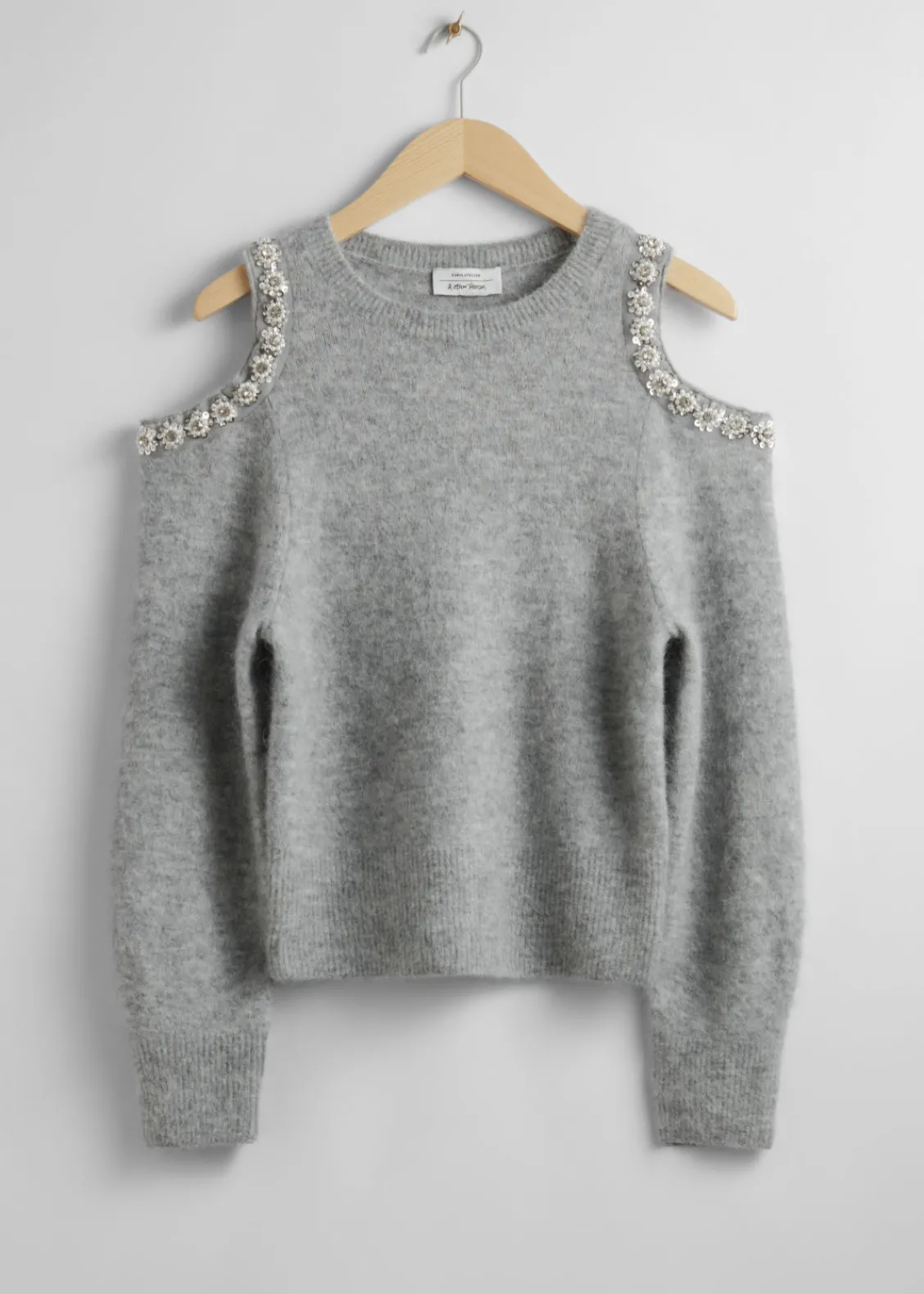& Other Stories Sweaters & Knits | Cut-Out Knit Sweater Grey Melange