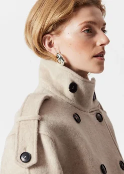 & Other Stories Outerwear | Double-Breasted Wool Jacket Light Beige
