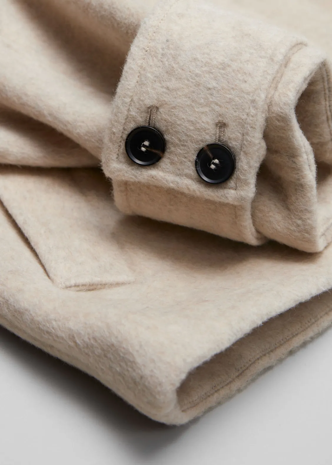 & Other Stories Outerwear | Double-Breasted Wool Jacket Light Beige