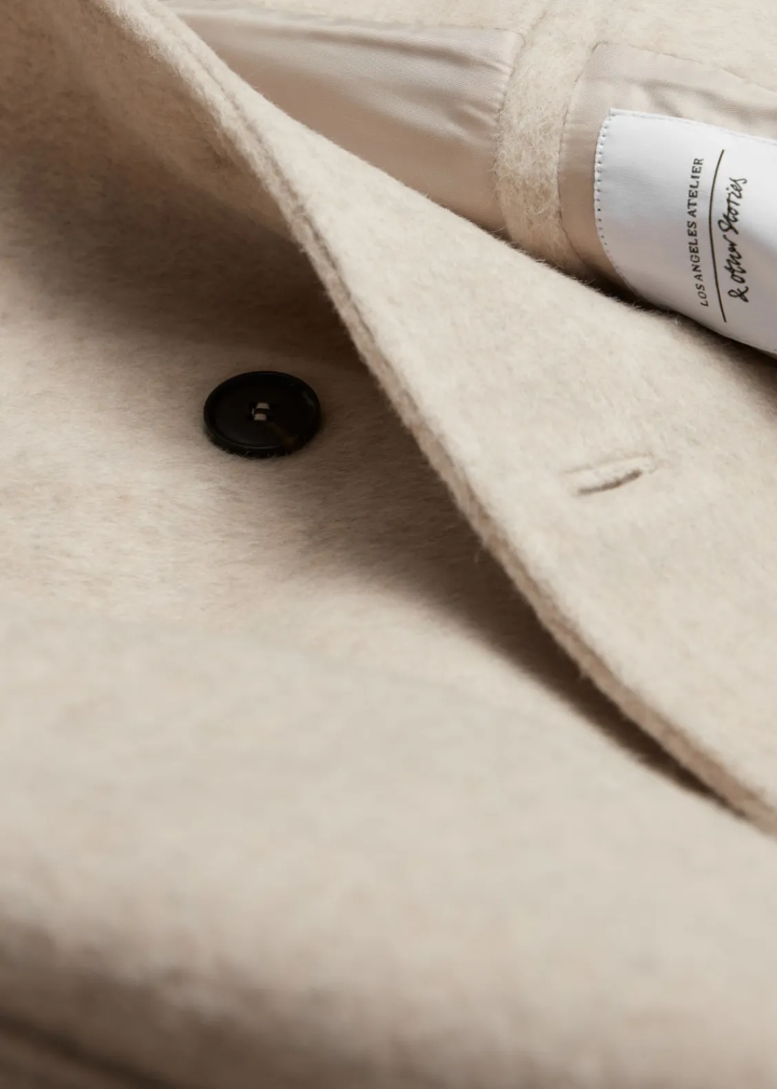 & Other Stories Outerwear | Double-Breasted Wool Jacket Light Beige