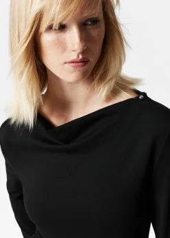 & Other Stories Tops | Draped Metal-Trimmed Top Black