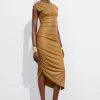 & Other Stories Dresses | Draped Midi Dress Mustard