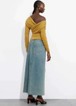 & Other Stories Tops | Draped One-Shoulder Top Yellow