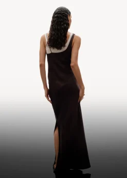 & Other Stories Dresses | Draped Silk Midi Dress Brown