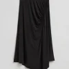 & Other Stories Skirts | Draped Stretch-Jersey Midi Skirt Black