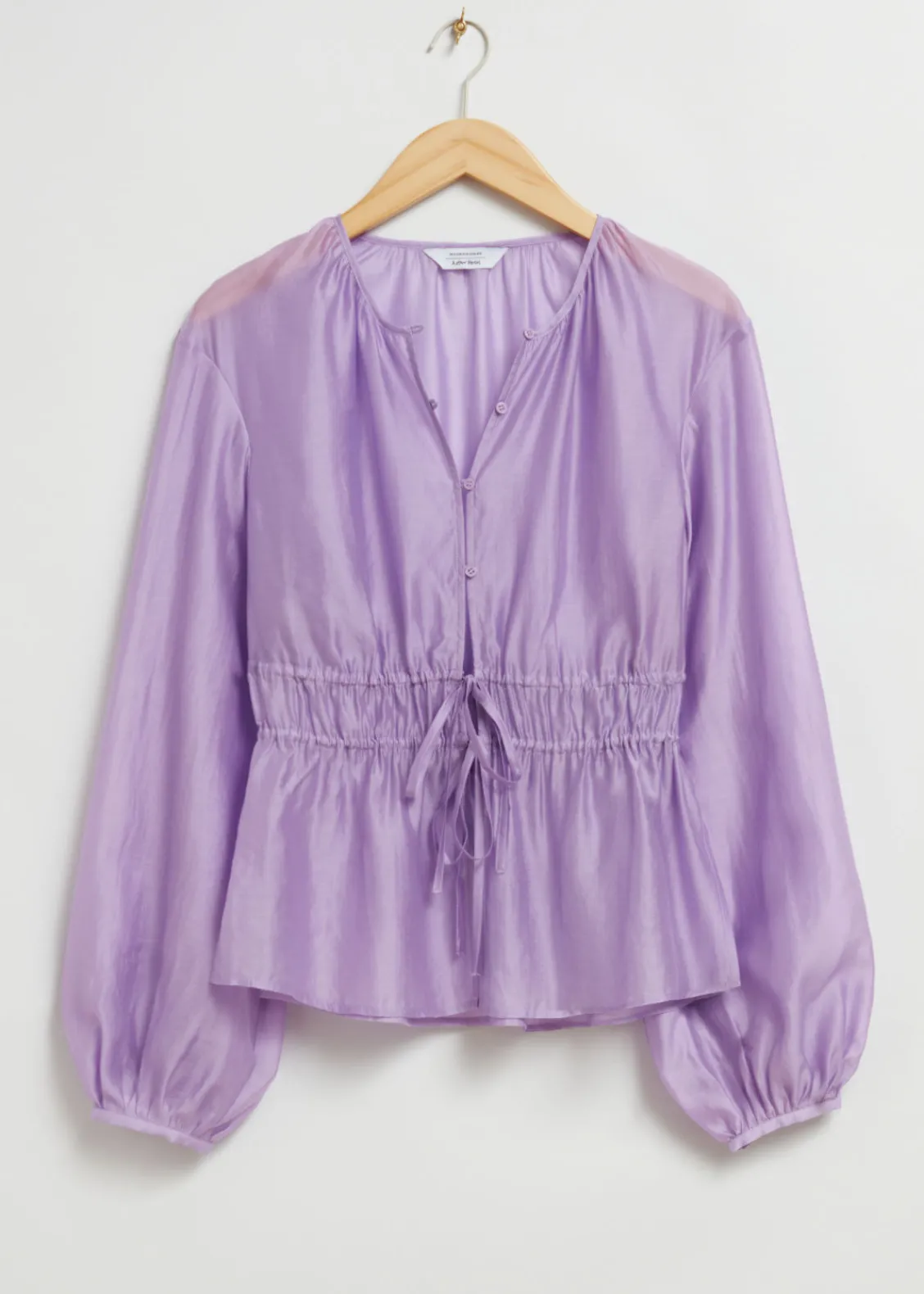 & Other Stories Blouses & Shirts | Drawstring Waist Blouson Sleeve Blouse Lilac