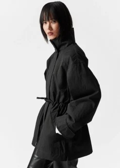 & Other Stories Outerwear | Drawstring Waist Jacket Black