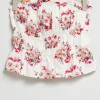 & Other Stories Tops | Elasticated Beaded Bustier Top White Floral Embroidered