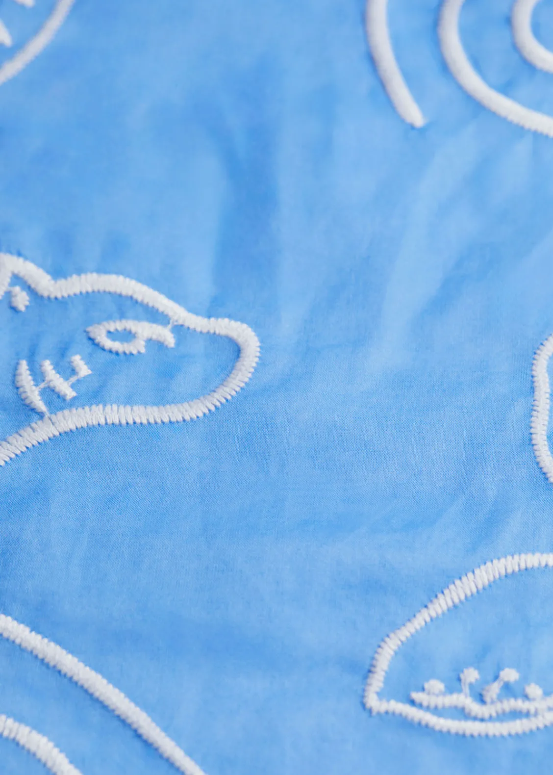 & Other Stories Scarves | Embroidered Cotton-Voile Scarf Light Blue