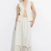 & Other Stories Swimwear | Sets & Suits | Embroidered Linen Midi Skirt White