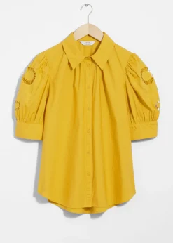 & Other Stories Blouses & Shirts | Embroidered Puff-Sleeve Blouse