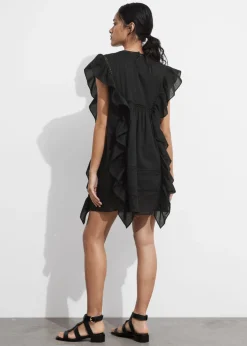 & Other Stories Dresses | Embroidered Ruffle Mini Dress