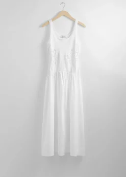 & Other Stories Dresses | Embroidered Tank Midi Dress