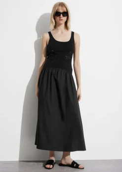 & Other Stories Dresses | Embroidered Tank Midi Dress