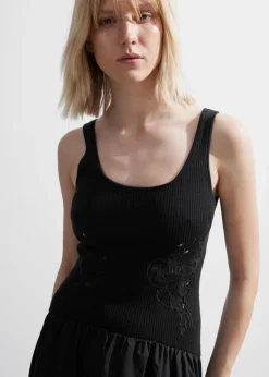 & Other Stories Dresses | Embroidered Tank Midi Dress