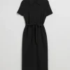 & Other Stories Dresses | Fitted Midi Buttoned Shirt Dress Black