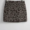 & Other Stories Skirts | Fitted Mini Skirt Grey/Black Leo