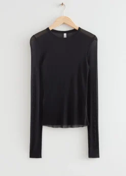 & Other Stories Tops | Fitted Mulberry Silk Top